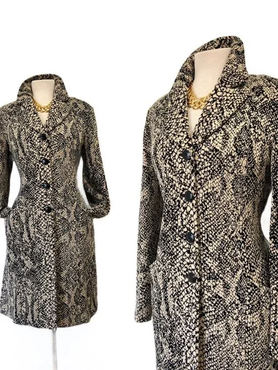 St. John Collection Santana Knit Jacket Snake print Pockets Blazer 10 - Picture 3 of 5